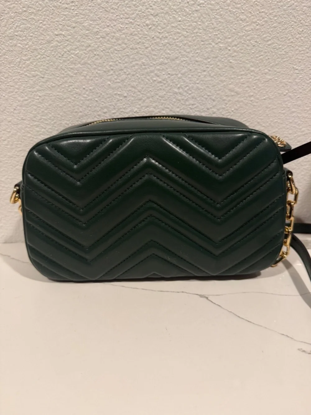Green Chevron Camera Bag